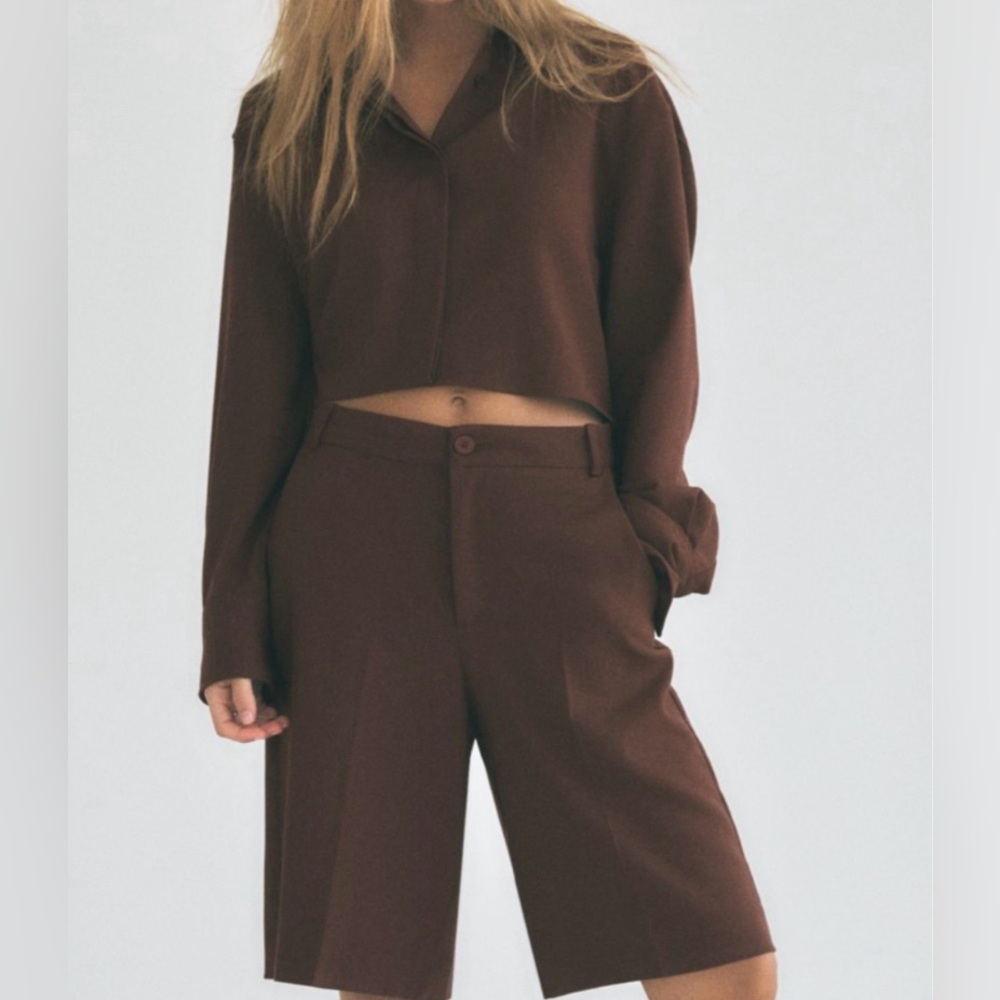 **ZARA**Women's Brown Cropped Top